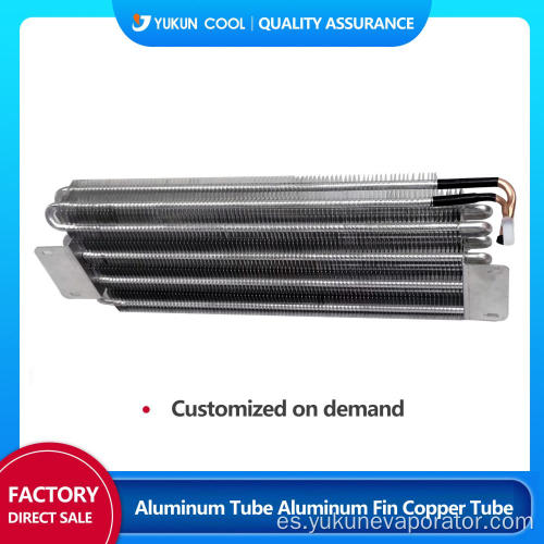 Evaporador de bobina de tubo de aluminio para refrigerador y congelador
